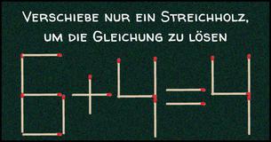 Verschiebe nur ein Streichholz, um die Gleichung zu lösen