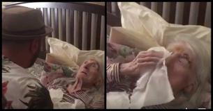 Grandson Surprises His Grandmother By Visiting Her And Singing Her Favorite Song For Her 98th Birthday