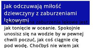 Jak odczuwają miłość dziewczyny z zaburzeniami lękowymi