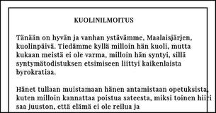 Maalaisjärki, tuskin tunsimme sinua