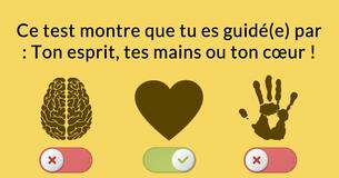 Ce test montre que tu es guidé(e) par : Ton esprit, tes mains ou ton cœur !