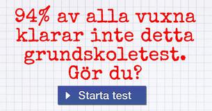 94% av alla vuxna klarar inte detta grundskoletest. Gör du?