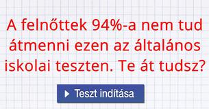 A felnőttek 94%-a nem tud átmenni ezen az általános iskolai teszten. Te át tudsz?