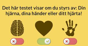 Det här testet visar om du styrs av: Din hjärna, dina händer eller ditt hjärta!