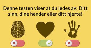 Denne testen viser at du ledes av: Ditt sinn, dine hender eller ditt hjerte!