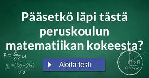 Pääsetkö läpi tästä peruskoulun matematiikan kokeesta?
