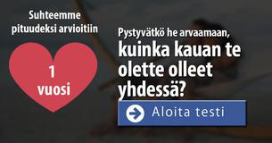 Arvaammeko, kuinka kauan olette olleet yhdessä?