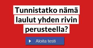 Tunnistatko nämä laulut yhden rivin perusteella?