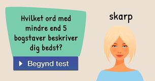 Hvilket ord med mindre end 5 bogstaver beskriver dig bedst?
