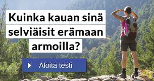 Kuinka kauan sinä selviäisit erämaan armoilla?