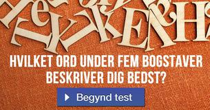 Hvilket ord under fem bogstaver beskriver dig bedst?