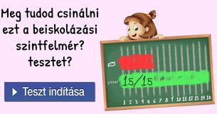 Meg tudod csinálni ezt a beiskolázási szintfelmérő tesztet?