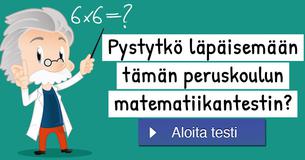 Pystytkö läpäisemään tämän peruskoulun matematiikantestin?