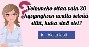 Voimmeko ottaa vain 20 kysymyksen avulla selvää siitä, kuka sinä olet?