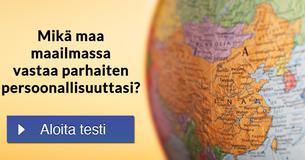 Mikä maa maailmassa vastaa parhaiten persoonallisuuttasi?