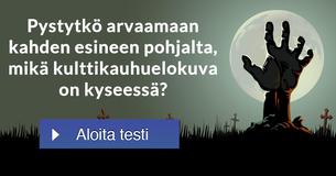 Pystytkö arvaamaan kahden esineen pohjalta, mikä kulttikauhuelokuva on kyseessä?