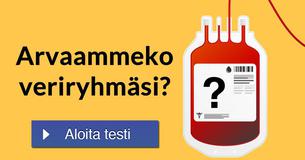 Arvaammeko veriryhmäsi?
