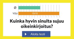 Kuinka hyvin sinulta sujuu oikeinkirjoitus?