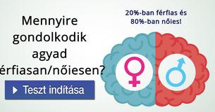 Mennyire gondolkodik agyad férfiasan/n?iesen? 