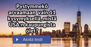 Pystymmekö arvaamaan  vain 11 kysymyksellä, mistä USA:n kaupungista olet?