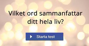 Vilket ord sammanfattar ditt hela liv? 