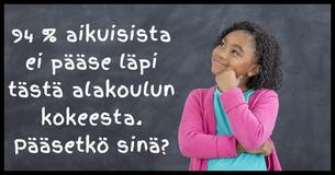 94 % aikuisista ei kykene läpäisemään tätä peruskoulutestiä.  Pystytkö sinä?