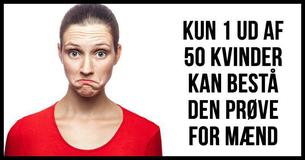Kun 1 ud af 50 kvinder består denne mandetest!