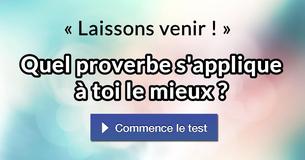Quel proverbe s'applique à toi le mieux ?