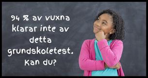 94% av alla vuxna klarar inte detta grundskoletest. Gör du?