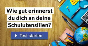 Wie gut erinnerst du dich an deine Schulutensilien?