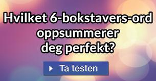 Hvilket 6-bokstavers-ord oppsummerer deg perfekt?