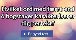 Hvilket ord med færre end 6 bogstaver karakteriserer dig perfekt?